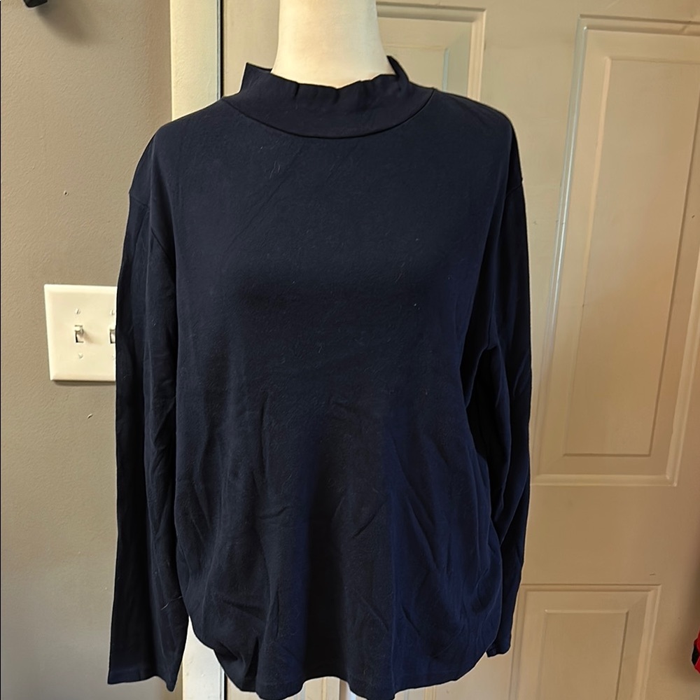 Croft & Barrow Blue Relaxed Long Sleeve Shirt - Picture 1 of 4